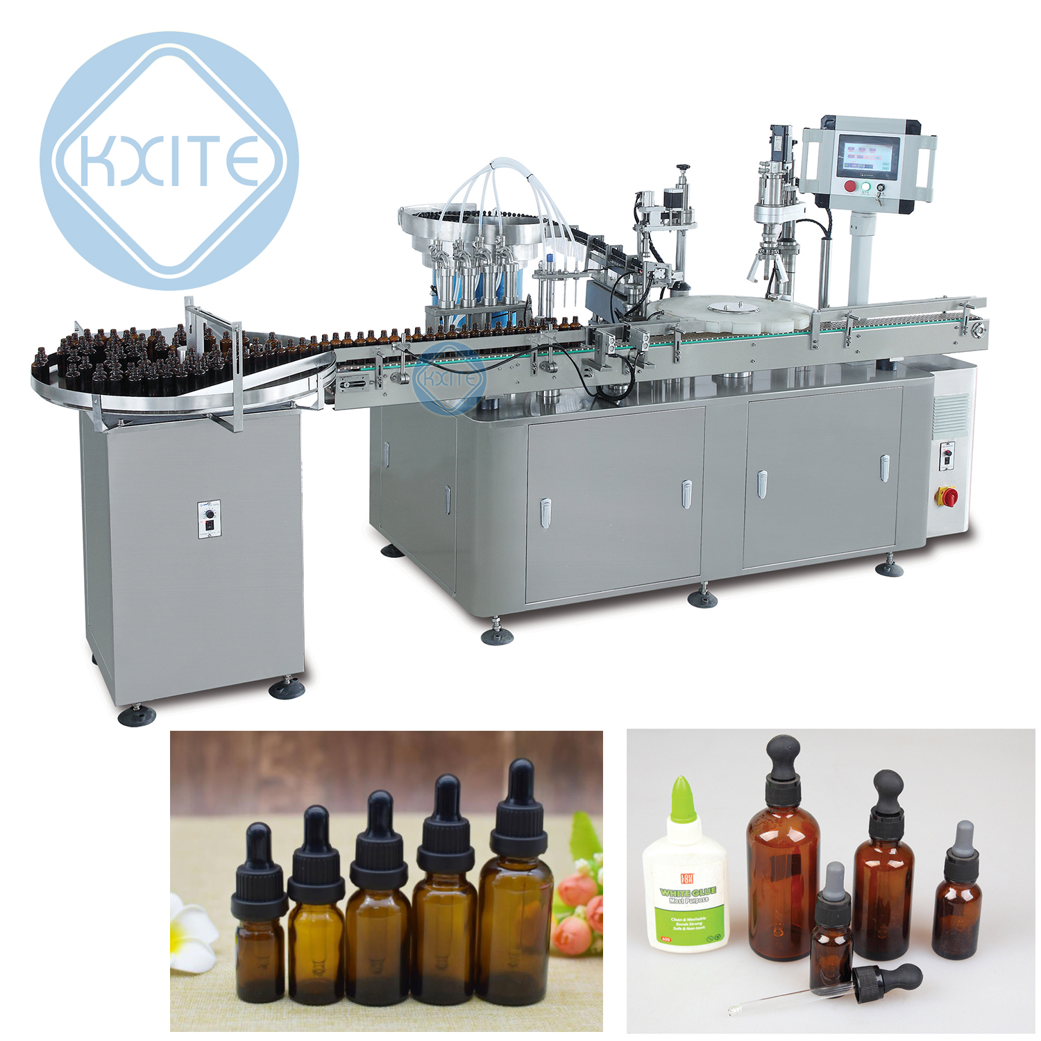 Full Automatic Cream Lotion Cosmetic Bottle Filling Capping Machine 