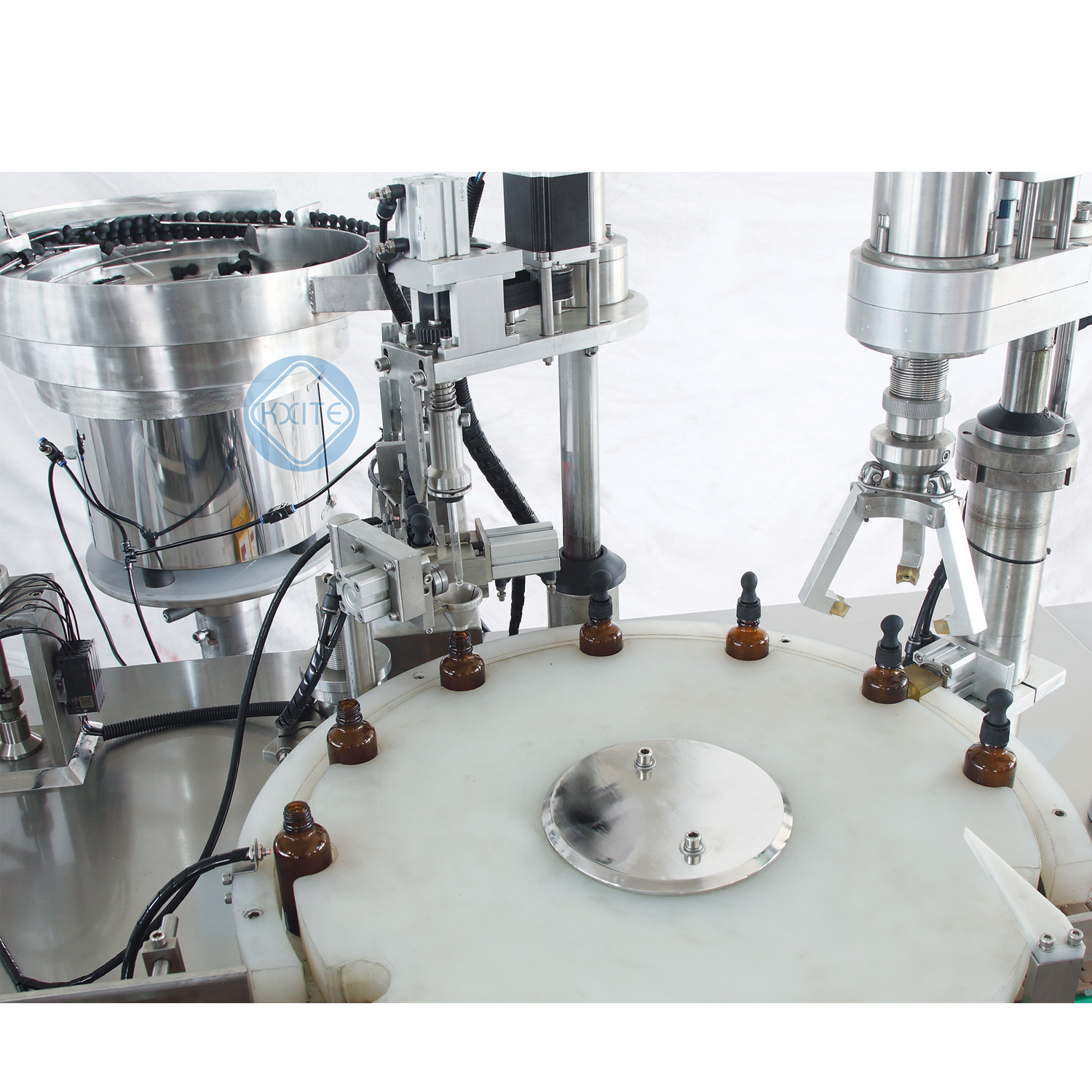 Full Automatic Cream Lotion Cosmetic Bottle Filling Capping Machine 